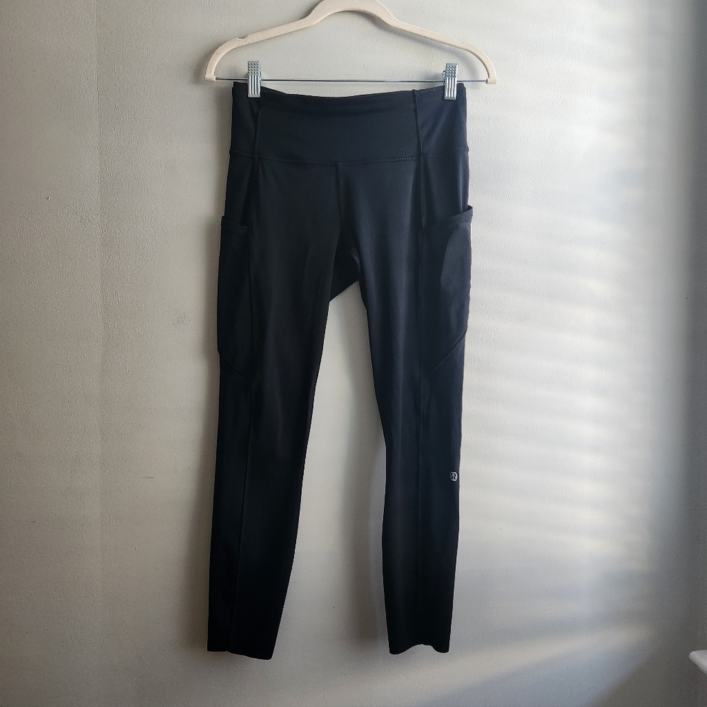 Lululemon High Rise Black Leggings With Pockets